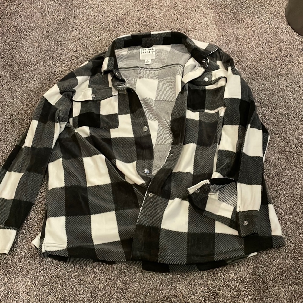 Polyester Flannel Button Up